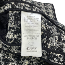 Load image into Gallery viewer, Dior Cropped Houndstooth Collarless Jacket Size 36 Black/White421V58A7796 Cotton54% Acryl27% Nylon19%