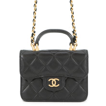 将图像加载到图库查看器中,CHANEL Top Handle Flap Coin Purse BlackAP2200 Lambskin