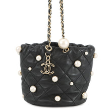 Load image into Gallery viewer, CHANEL PearlChain Mini Shoulder Bag BlackAS2518 Lambskin Faux Pearl