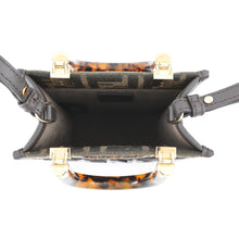 Load image into Gallery viewer, FENDI Zucca Sunshine Shopper 2-Way Handbag Brown8BS051 Canvas Leather Sequins