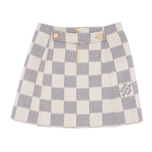Load image into Gallery viewer, LOUIS VUITTON Damier Azur Skirt Size 40 White/GrayFMSK19 Wool97% Cashmere3%