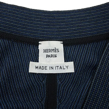 Load image into Gallery viewer, HERMES Twilleline long-sleeved cardigan in Candy Libris print Size 34 Noir Legris Fabric part Silk100% Knit part Wool97%・Nylon2%・Polyurethane1%