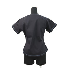 Load image into Gallery viewer, HERMES Micro T-Shirt "Cartouche" Candy Libris Size 38 Blue・NoirH5H4630DC Cotton100%