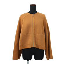 Load image into Gallery viewer, HERMES HenBiais H Ambie Reversible Knit Short Collarless Jacket Size 34 Brown Cashmere63% Cotton35% Nylon2%