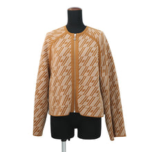 Load image into Gallery viewer, HERMES HenBiais H Ambie Reversible Knit Short Collarless Jacket Size 34 Brown Cashmere63% Cotton35% Nylon2%