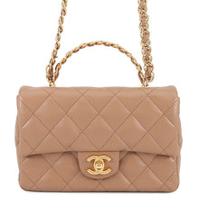 将图像加载到图库查看器中,CHANEL Matelasse Top Handle 2-Way Chain Shoulder Bag BeigeAS4023 Shiny Lambskin Size Small