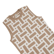 将图像加载到图库查看器中,HERMES Mosaique motif sleeveless knit dress Size 38 Beige/White4E2536DJ Silk69% Cotton22% Nylon7% Polyurethane2%