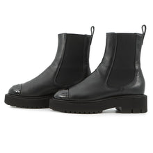 Load image into Gallery viewer, CHANEL CC Logo Side Gore Short Boots BlackG38218 Leather Patent Leather Size 38C