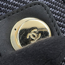 将图像加载到图库查看器中,CHANEL Deauville shopping bag Navy/BlackA93786 Raffia Leather Size GM