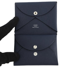 Load image into Gallery viewer, HERMES Calvi Duo Blue Nuit Epsom