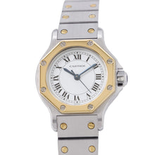 将图像加载到图库查看器中,CARTIER Santos Octagon SM W25mm Stainless Steel K18YG White Dial