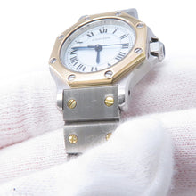 将图像加载到图库查看器中,CARTIER Santos Octagon SM W25mm Stainless Steel K18YG White Dial