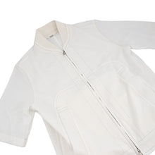 Load image into Gallery viewer, HERMES Zip-up short-sleeved overshirt Size Chronomat 44 White Cotton100%