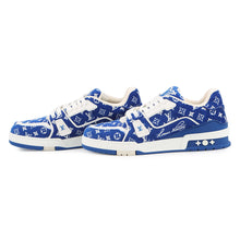 将图像加载到图库查看器中,LOUIS VUITTON LV Trainer Line Sneakers Blue/White Fabric Size 7