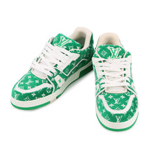 Load image into Gallery viewer, LOUIS VUITTON LV Trainer Line Sneakers Green/White Fabric Size 7