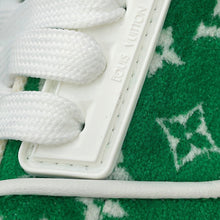 Load image into Gallery viewer, LOUIS VUITTON LV Trainer Line Sneakers Green/White Fabric Size 7