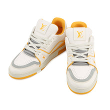 将图像加载到图库查看器中,LOUIS VUITTON LV Trainer Line Sneakers Yellow/White/Gray Leather Size 7.5
