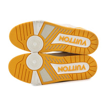 将图像加载到图库查看器中,LOUIS VUITTON LV Trainer Line Sneakers Yellow/White/Gray Leather Size 7.5
