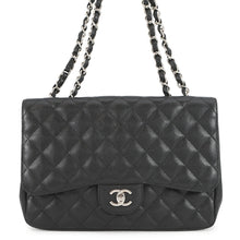 将图像加载到图库查看器中,CHANEL Jumbo Matelasse Single Flap ChainShoulder Bag BlackA28600 Caviar Leather Size 30