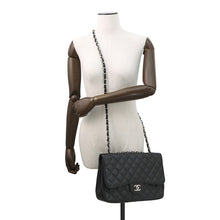 将图像加载到图库查看器中,CHANEL Jumbo Matelasse Single Flap ChainShoulder Bag BlackA28600 Caviar Leather Size 30