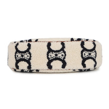 将图像加载到图库查看器中,CELINE Triomphe Ava One Shoulder Bag White/Navy/Tan193952 Polyamide Leather Size Medium