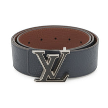 将图像加载到图库查看器中,LOUIS VUITTON Belt・LV Tilt Reverse Taurillon 40MM Size 95/38 Navy/BrownM0027 Taurillon Leather
