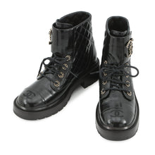 将图像加载到图库查看器中,CHANEL Matelasse Disneuf lace-up short boots BlackG36424 Leather Size 38