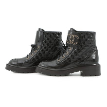 将图像加载到图库查看器中,CHANEL Matelasse Disneuf lace-up short boots BlackG36424 Leather Size 38