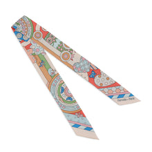 将图像加载到图库查看器中,HERMES Twilly LES MURMURES DE LA FORET Whispers of the Forest BeigeRose/Rose/Blue Silk100%