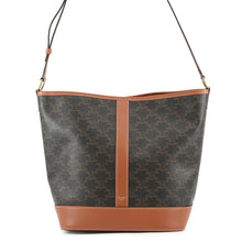 Load image into Gallery viewer, CELINE Triomphe Bucket Bag Tan191132 PVC Calf Leather Size Medium