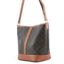 Load image into Gallery viewer, CELINE Triomphe Bucket Bag Tan191132 PVC Calf Leather Size Medium