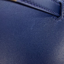 将图像加载到图库查看器中,HERMES Kelly Sellier Blue Abysse Tadelakt Leather Size 25