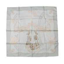 将图像加载到图库查看器中,HERMES Scarf Carre Fairy Finger Size 90 Light Gray/White/Ivory Silk 100%