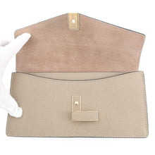 将图像加载到图库查看器中,Valextra Valextra Iside Clutch Chainshoulder Bag Greige Leather