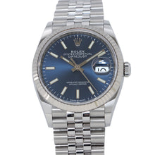 Load image into Gallery viewer, ROLEX Datejust W36mm Stainless Steel K18WG Bright Blue Dial126234