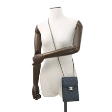 将图像加载到图库查看器中,CHANEL Matelasse Shoulder Phone Case NavyAP0249 Caviar Leather