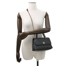 Load image into Gallery viewer, CHANEL Coco handle Dark Gray/BlackA92990 Lambskin beads Size Small