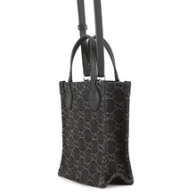 将图像加载到图库查看器中,GUCCI GGDenim 2Way Shoulder Bag Black773730 Denim Leather