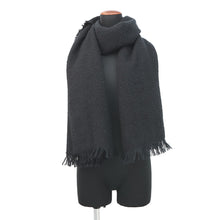 Load image into Gallery viewer, CHANEL Stole large format Black Cashmere 50% Wool 35% Silk 15%