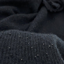 Load image into Gallery viewer, CHANEL Stole large format Black Cashmere 50% Wool 35% Silk 15%