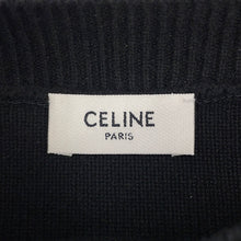 Load image into Gallery viewer, CELINE logo boat neck sweater Size XS Black / Off-whiteRY06J0U62.38OW Wool53% Cashmere47%