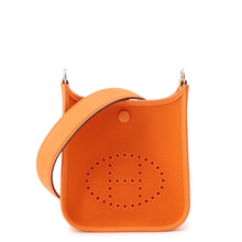 Load image into Gallery viewer, HERMES Neo Evelyne Feu/Jaune d'or Toile Officier Swift Leather Size 16/TPM