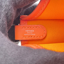 将图像加载到图库查看器中,HERMES Neo Evelyne Feu/Jaune d'or Toile Officier Swift Leather Size 16/TPM