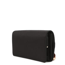 Load image into Gallery viewer, CHANEL Ribbon Motif Clutch Black Satin Rhinestone
