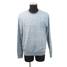 Load image into Gallery viewer, Berluti Scritto crew neck sweater Size L Pearl blueR26KRL198-001 Wool 99% Nylon1%