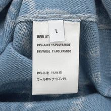 Load image into Gallery viewer, Berluti Scritto crew neck sweater Size L Pearl blueR26KRL198-001 Wool 99% Nylon1%