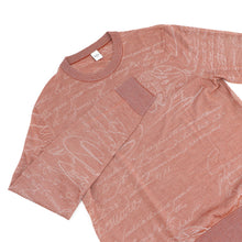 将图像加载到图库查看器中,Berluti Light Scritto Pattern Long Sleeve Crew Neck Sweater Size M Chestnut Brown Wool 96% Nylon4%