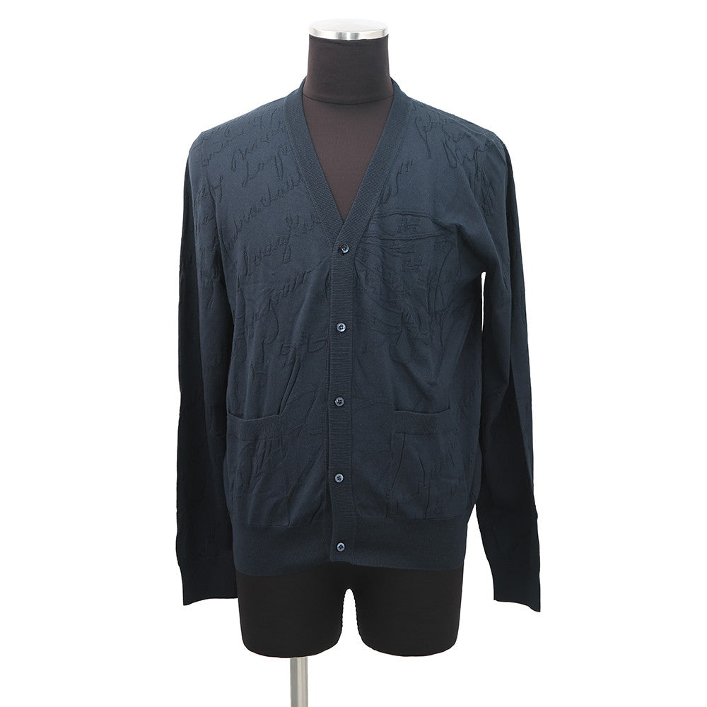 Berluti Scritto Jacquard Cardigan Size M Cold Night BlueR27KCL81 