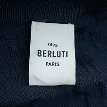 Load image into Gallery viewer, Berluti Scritto Jacquard Cardigan Size M Cold Night BlueR27KCL81 Silk55% Cotton45%