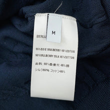 Load image into Gallery viewer, Berluti Scritto Jacquard Cardigan Size M Cold Night BlueR27KCL81 Silk55% Cotton45%
